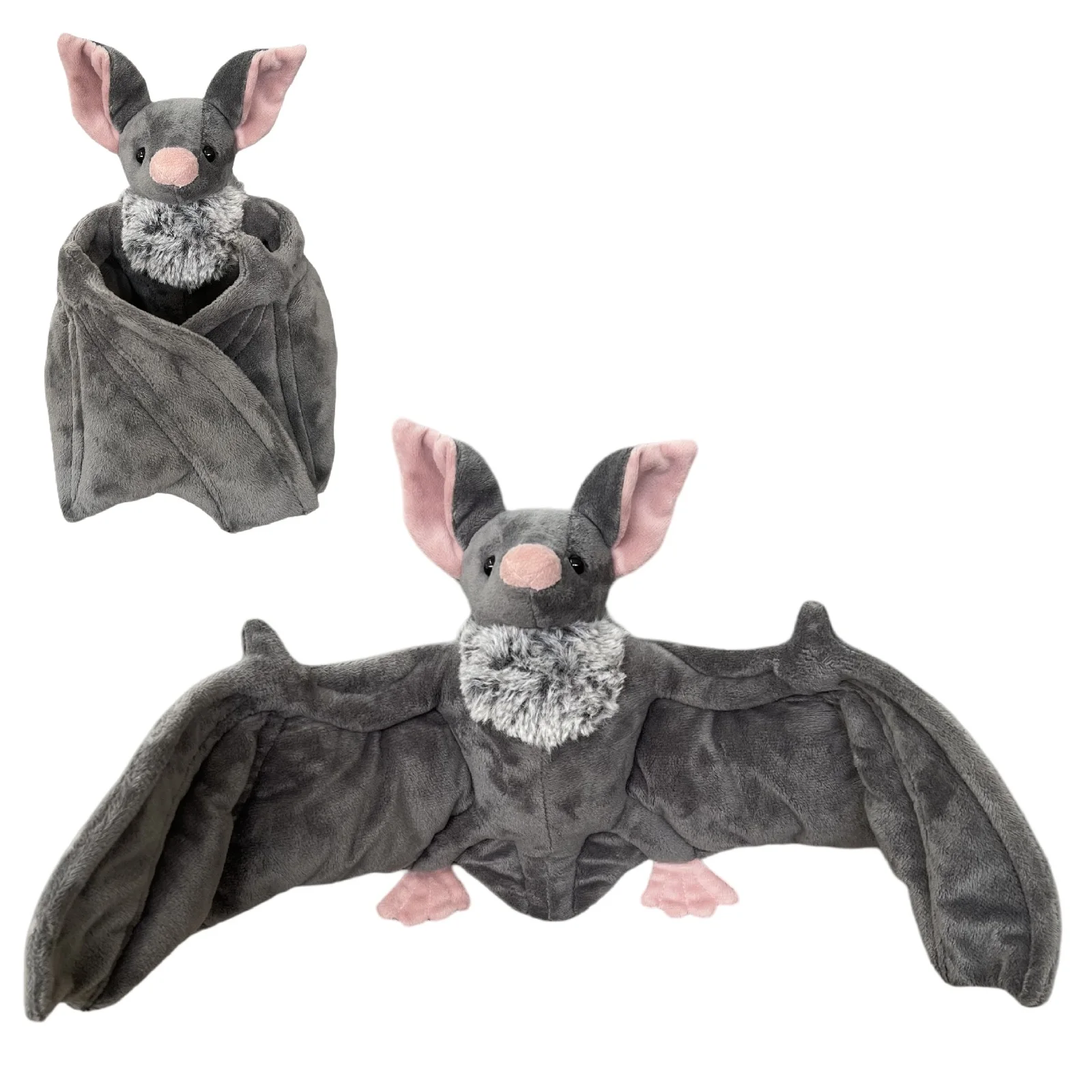 

25cm Lovely Grey Bat Plush Stuffed Bat Doll Plush Throw Pillow For Boys and Girls Christmas Halloween Decoration Holiday Gifts