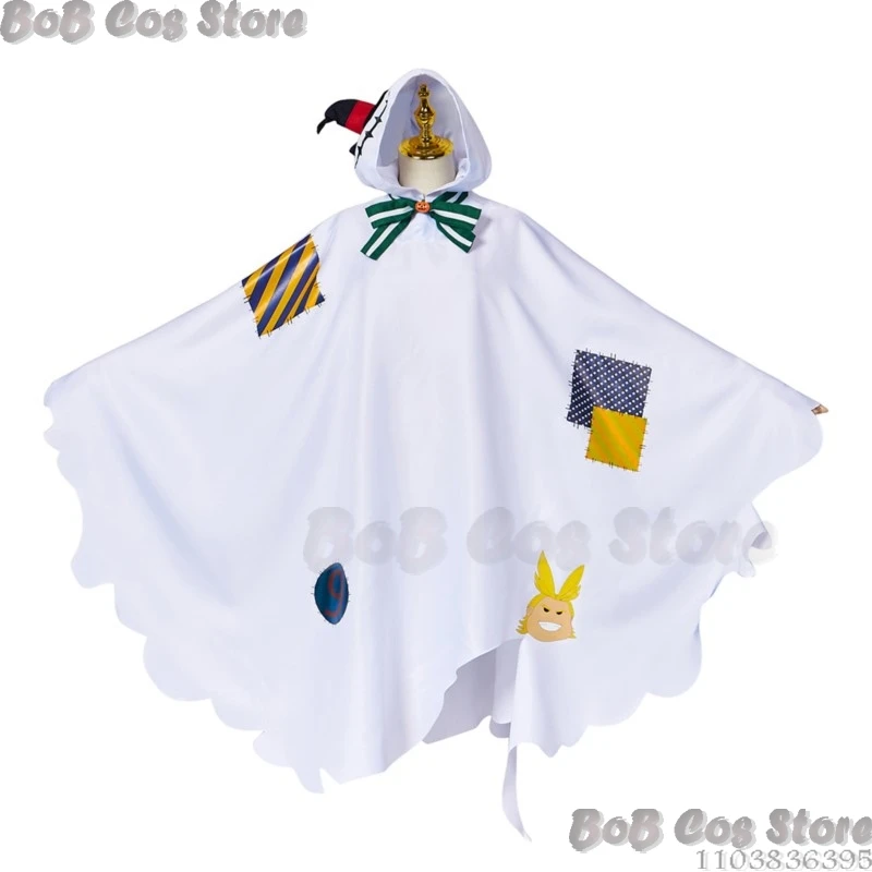 Holloween Clock Midoriya Izuku My Hero Cosplay Costume White Ghost Cape Robe Academia Kid Child Adult Uniform Party Suit