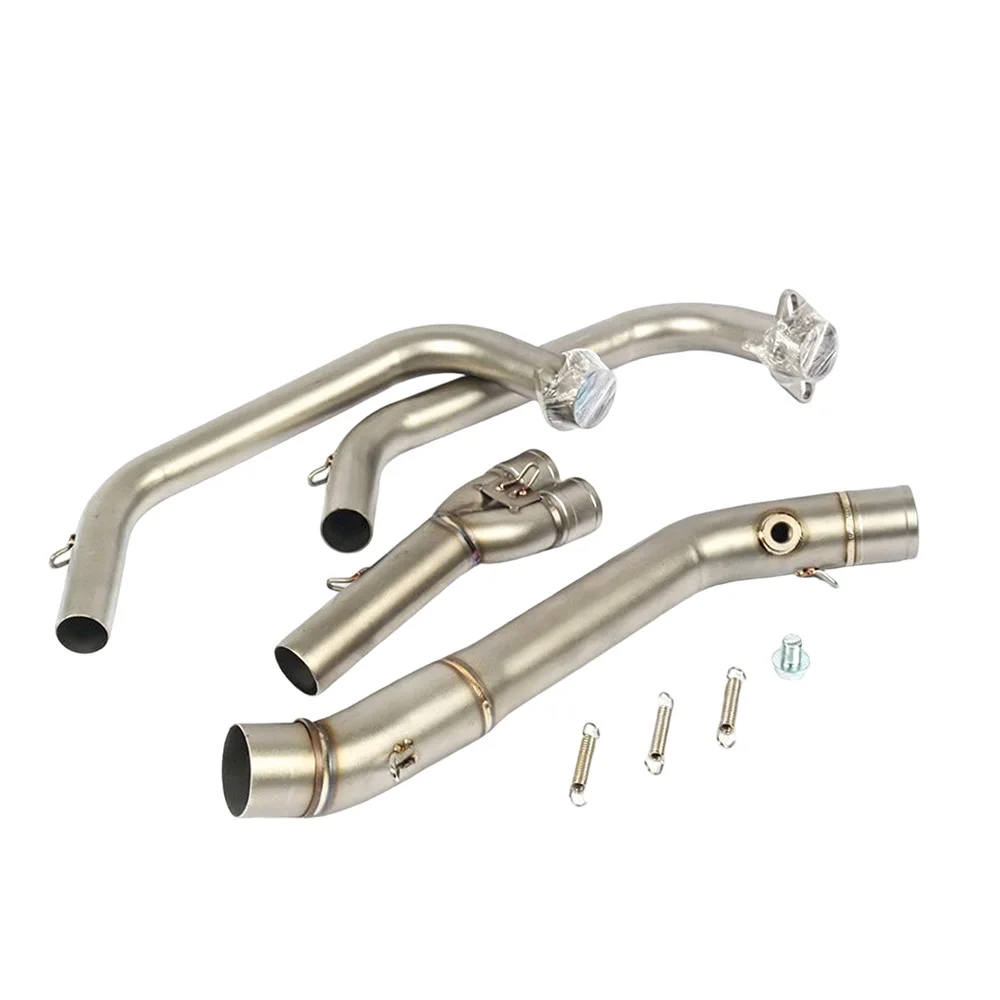 Auspuffsysteme für Yamaha MT-03 YZF R3 2015-2022 Komplettes System Auspuffendrohre Schwarzes Vorderes Verbindungsrohr Auspuffrohre – Detail 3