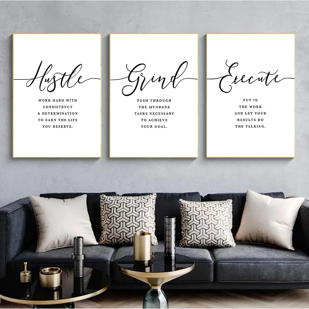 Talent Hustle Success Motivational Posters and Prints Office Decor Modern Art Entrepreneur Motivation Canvas Painting Pictures