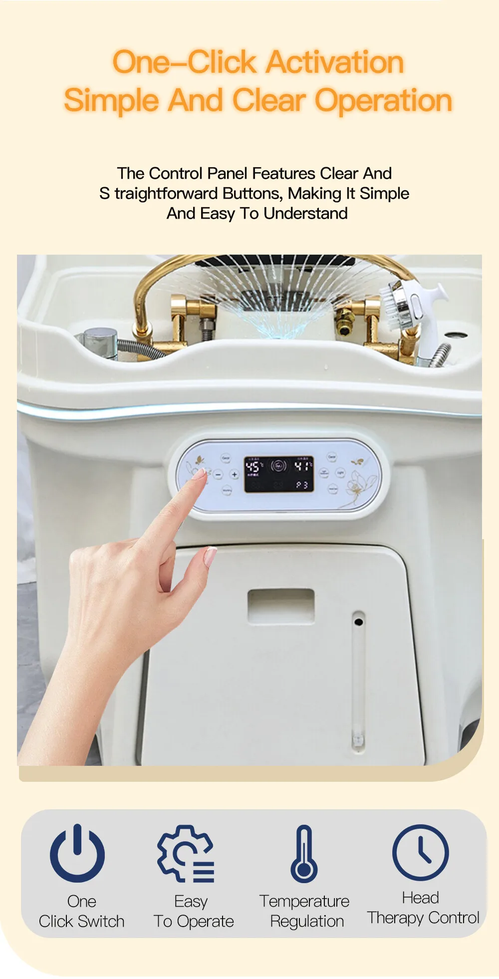Großhandel Professionelles Kopfhautpflege-Equipment Tragbares Shampoo-Becken mit Dampftherapie Wasserzirkulation Haarwaschmaschine für Salons – Detail 10