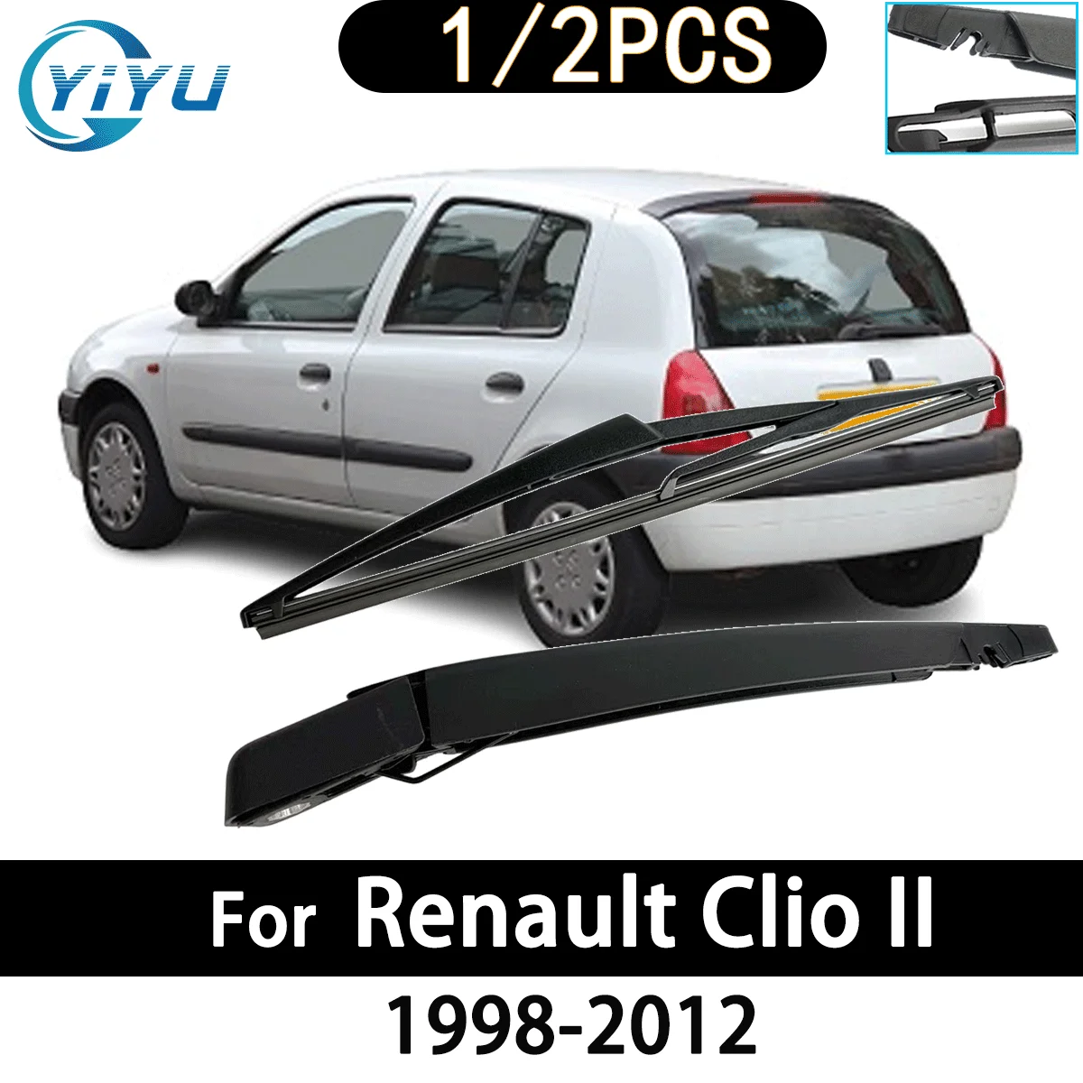 1/2 Uds limpiaparabrisas trasero de coche brazo limpiaparabrisas para Renault Clio II 1998-2012 accesorios de coche