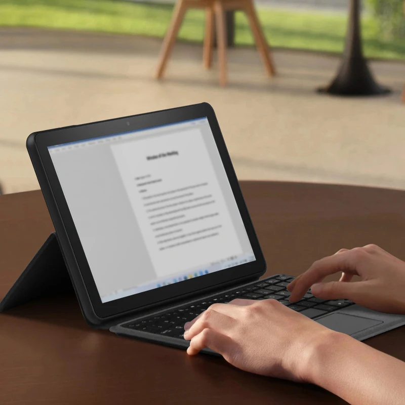 AJIUYU Keyboard Case For Amazon Fire HD 10 Tablet 10.1 inch Plus Kindle Firehd10 Smart Cover Backlit TrackPad Touchpad Keyboards