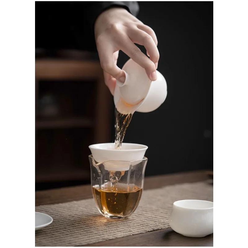 

Ситечко для чая кунг-фу - Dehua, полностью фарфоровая белая нефритовая толстая белая керамическая сетка для чая