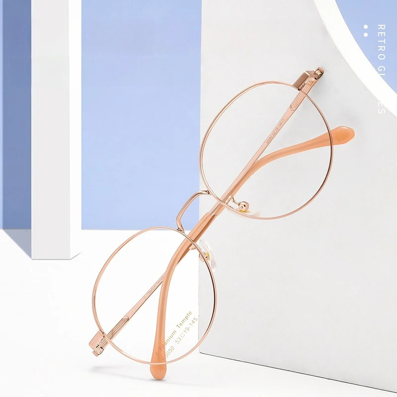 

Popular Fashion Round Alloy glasses frame men women optical Myopia Presbyopia prescription Lenses attachment Retro eyewear