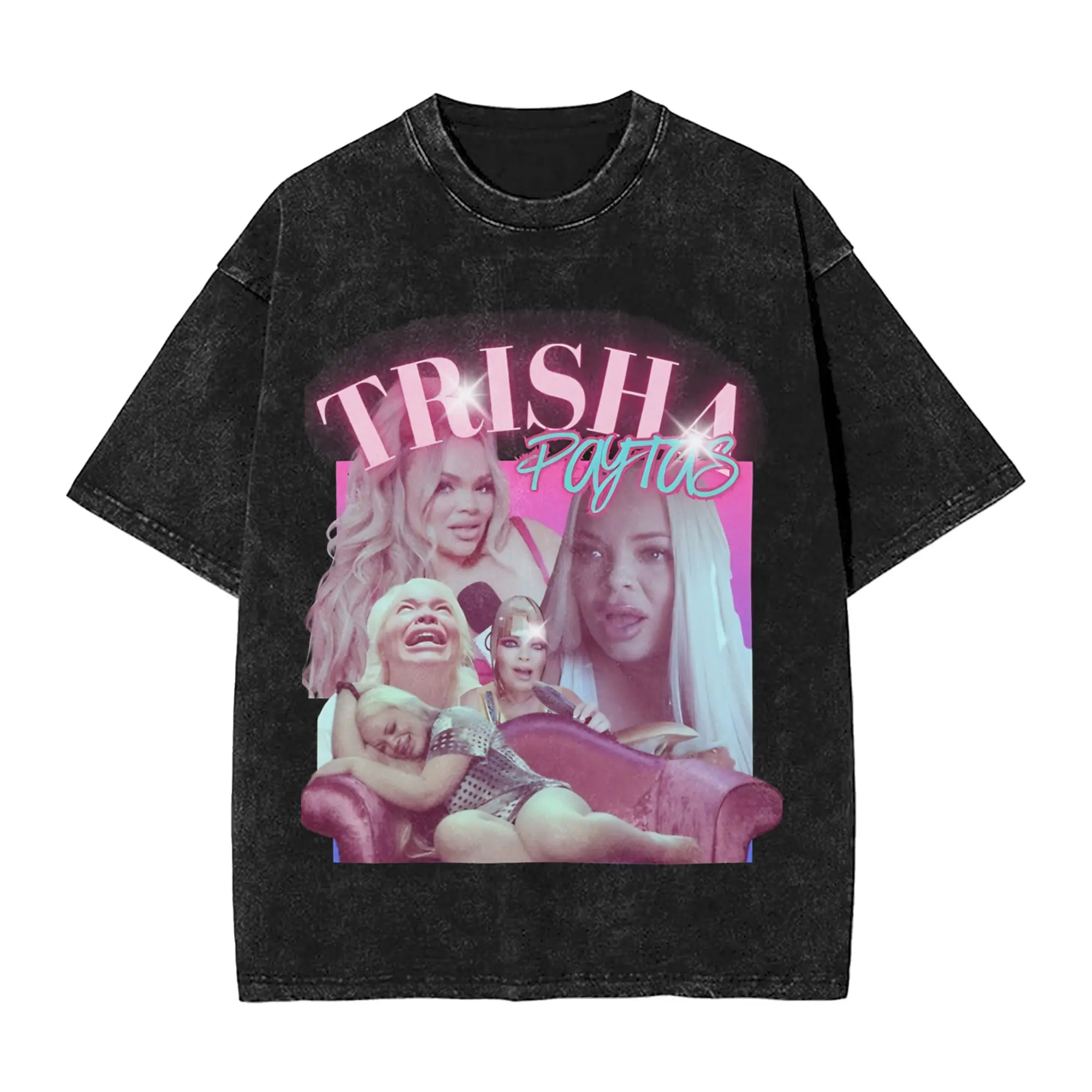 Trisha Paytas  Men T Shirt Washed  Vintage Tee Shirt Short Sleeve Crew Neck T-Shirts Pure Cotton Gift Idea Clothes