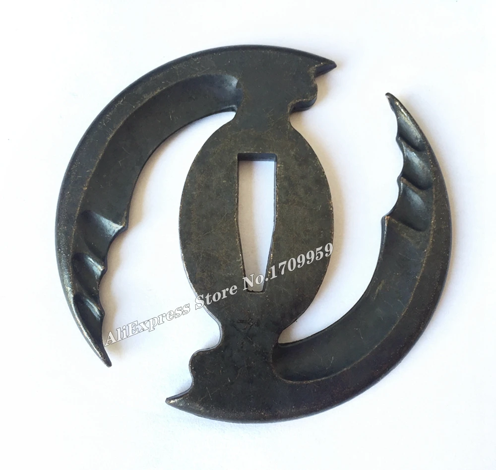 26CM*Katana Tsuka Handle Alloy Tsuba Guard Kashira Menuki Fuchi+Brass Habaki Seppa For Real Japanese Samurai Sword Fittings