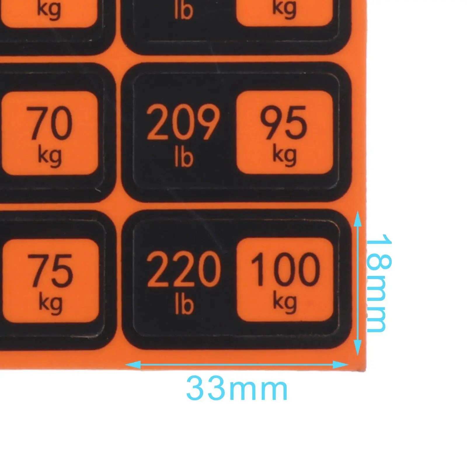 Weight Stack Labels 5kg to 100kg Self Adhesive Weight Stickers for Workout