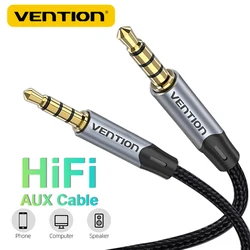 Vention 3.5mm Jack Cabo de Áudio para Fone de Ouvido de Telefone Microfone Música de Carro 3.5 mm Macho para Macho Cabo Auxiliar de Áudio para Samsung S10 Xiaomi