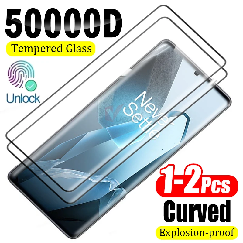 

1-2pcs Full Glue Curved Tempered Glass for Oneplus 13 12 11 10 9 Pro 12R 11R Unlock Screen Protector for Oneplus Ace 3 2 Pro