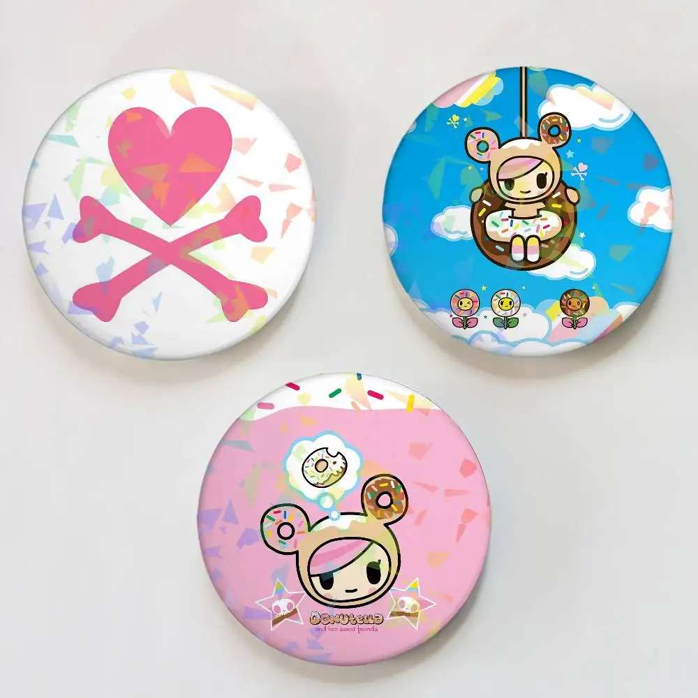 Moda t-tokidoki redondo requintado laser crachá broches pinos criativos para roupas chapéu mochila presente acessórios