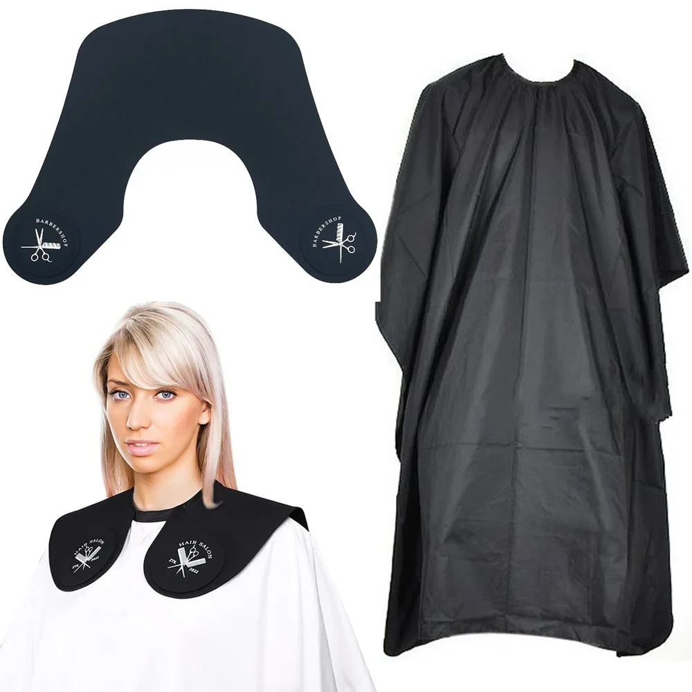 

2Pcs/Set Silicone Hair Cutting Collar clothes Hair Dyeing Shawls Hairdressing Cape Neck Wrap Guard Haircut Shoulder Pad Scarf