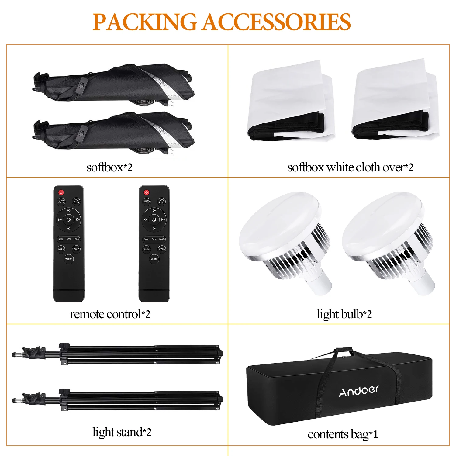 Set Pencahayaan Softbox Andoer - Photography Lighting Set ulasan dan harga