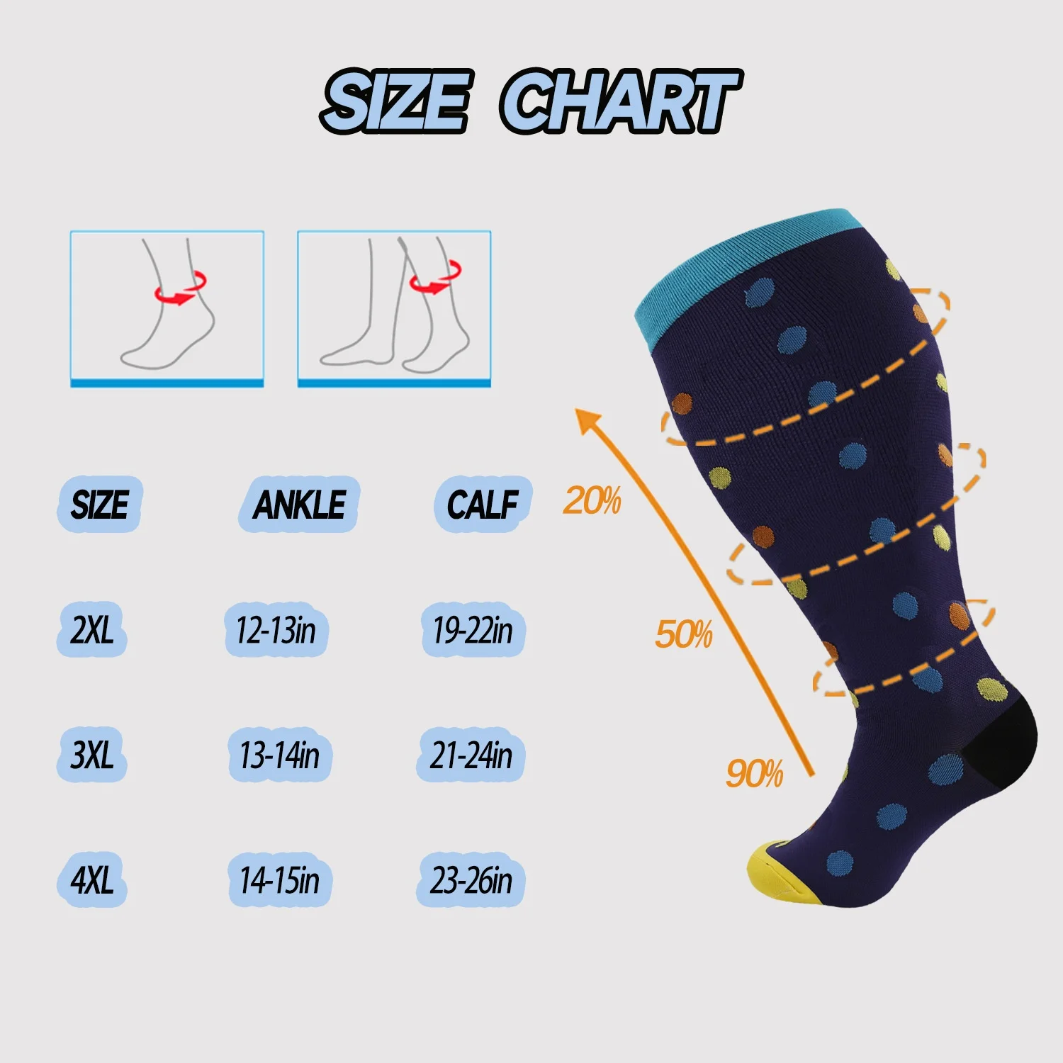 Fat Plus Size Pressure Socks High Elasticity Fat Socks Fitness Compression Obese Socks