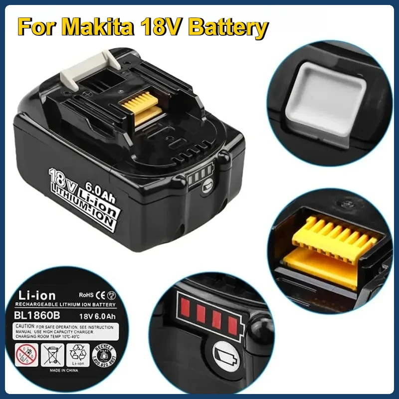 

For Makita 18V Battery Rechargeable Power Tools Battery with LED Li-ion Replacement LXT BL1860 BL1850 BL1830