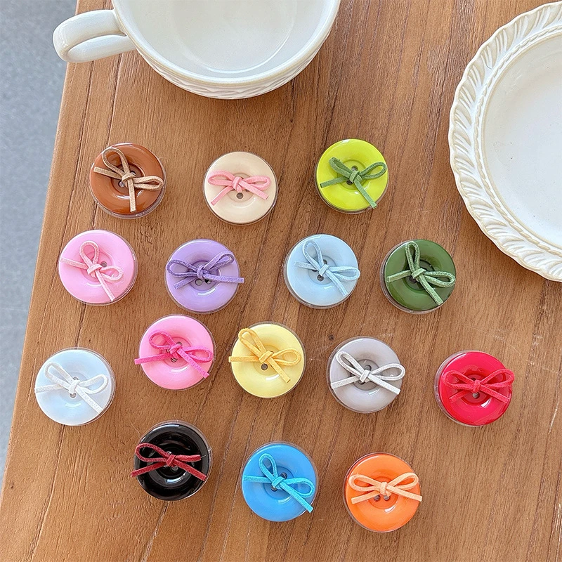 Coréen 3D mignon bonbons bouton nœud papillon support téléphone poignée Tok Griptok anneau de support pour iPhone accessoires support de support de téléphone support