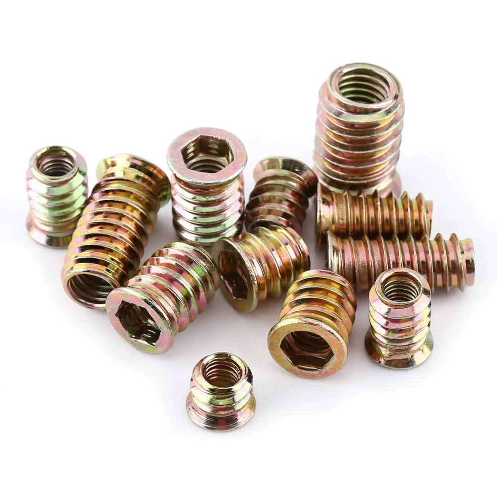 Carbon Steel Hex Socket Drive Insert Nuts Threaded For Wood Furniture Furniture Nut Hex Drive Head Nut Insert Nut Wood Nut