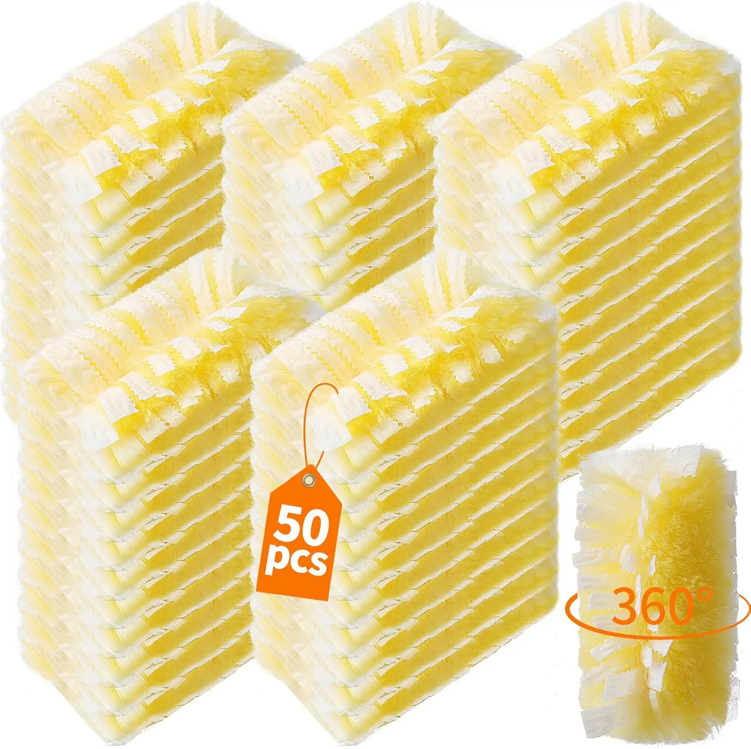 

50 Count 360° Heavy Duty Duster Refills Compatible with Swiffer, Larger Size-Extra Thick Electrostatic Disposable dusters Refill