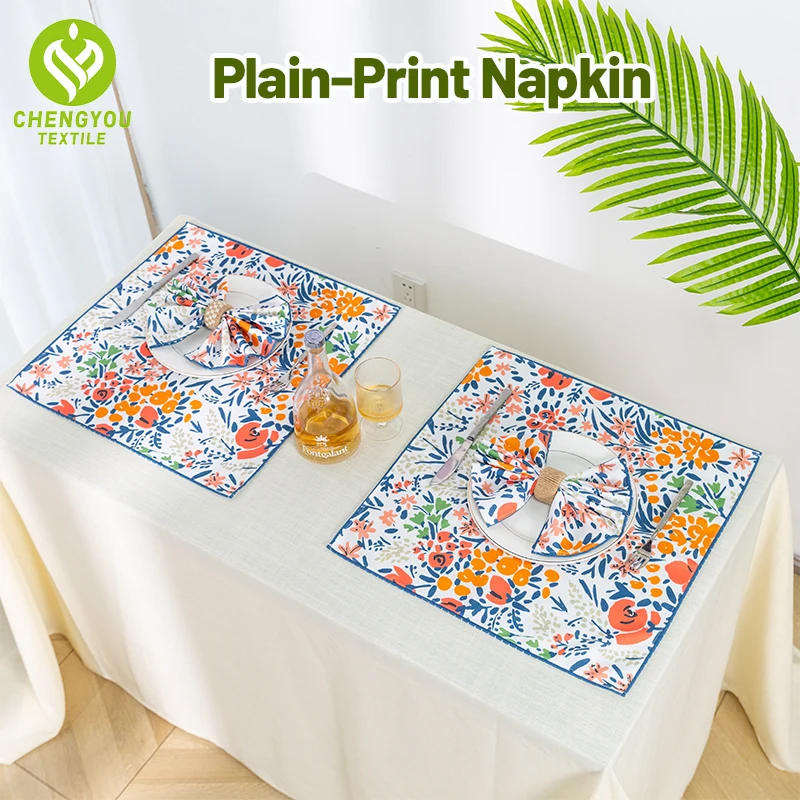 

24 pack plain weave nylon printed napkins suitable for home decoration with good durability and strong breathability