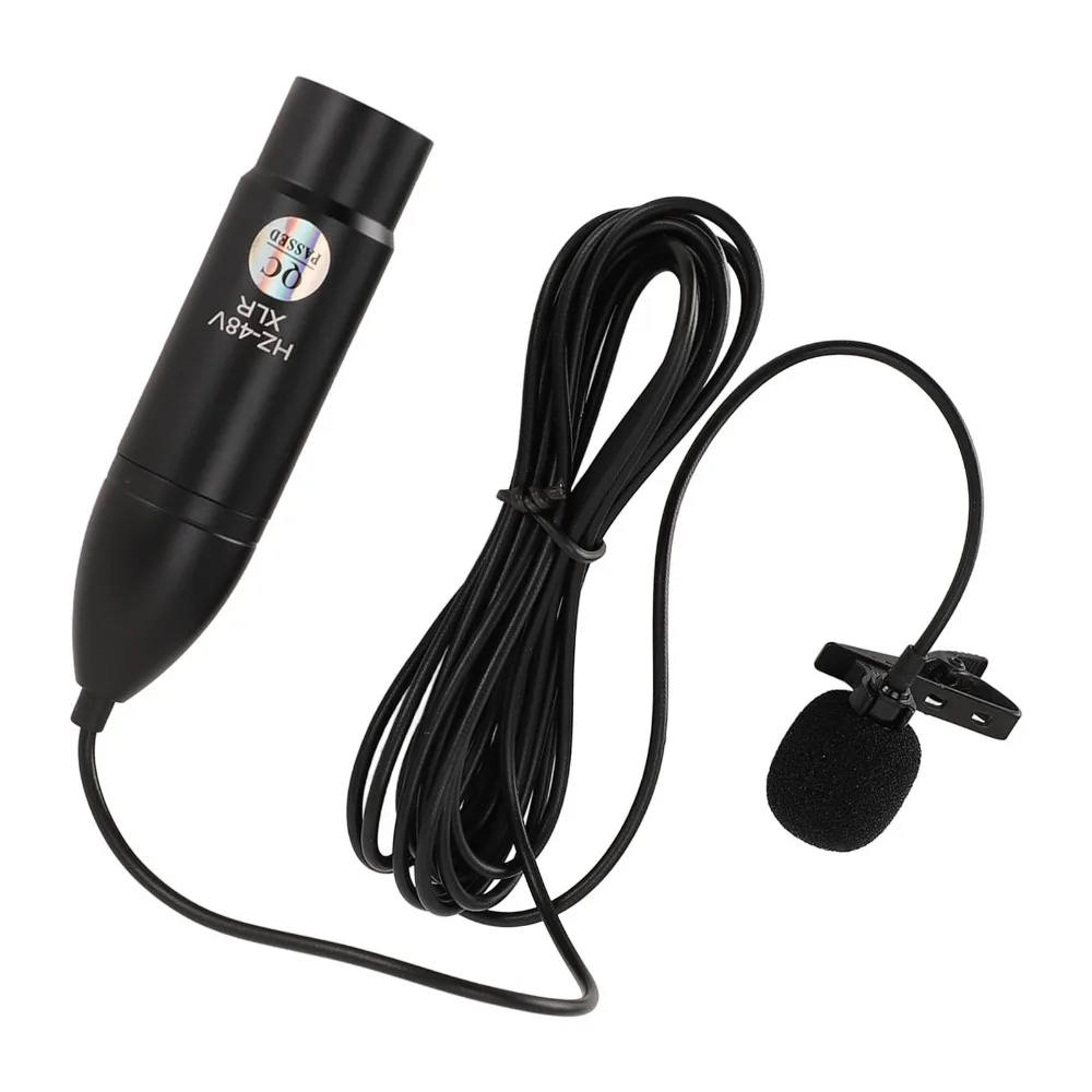48V Phantom Power Lavalier Microphone Noise Reduction 3 Pin XLR XLR Lavalier Mic Clip On Omni Directional Microphone Multi-Scene