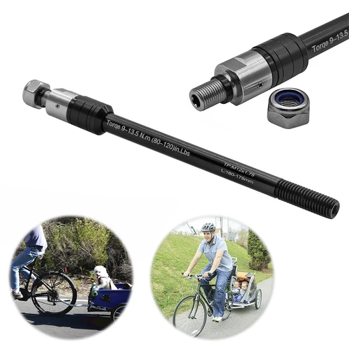 Eje pasante para remolque de bicicleta, eje de enganche para remolque de bicicleta de 160-178mm, eje de carga para remolque de niño para enganches de remolque de bicicleta