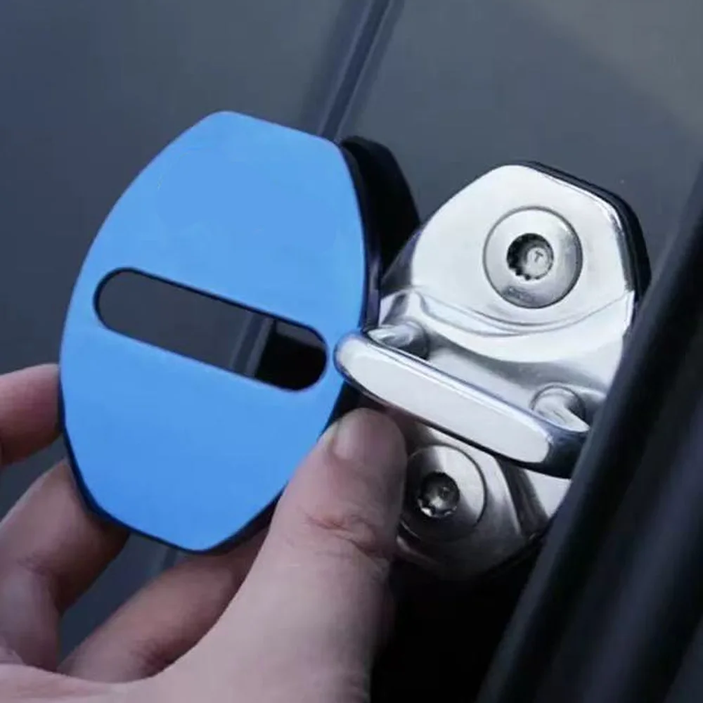 4pcs Car Logo Door Lock Protective Cover Sticker for Volkswagen VW GTI R Golf 7 5 4 Polo Tiguan Passat Jetta Lavida Rline