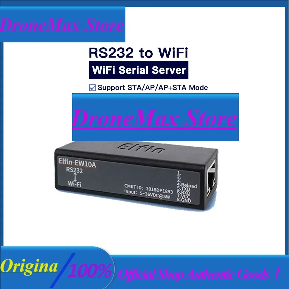 DroMaIndustrial Accessorie Elfin-EW10A RS232 To Wifi Elfin-EW11A RS484 To Wifii Elfin-EW12A 3.3V TTL To Wifi Wide Voltage 5~36V