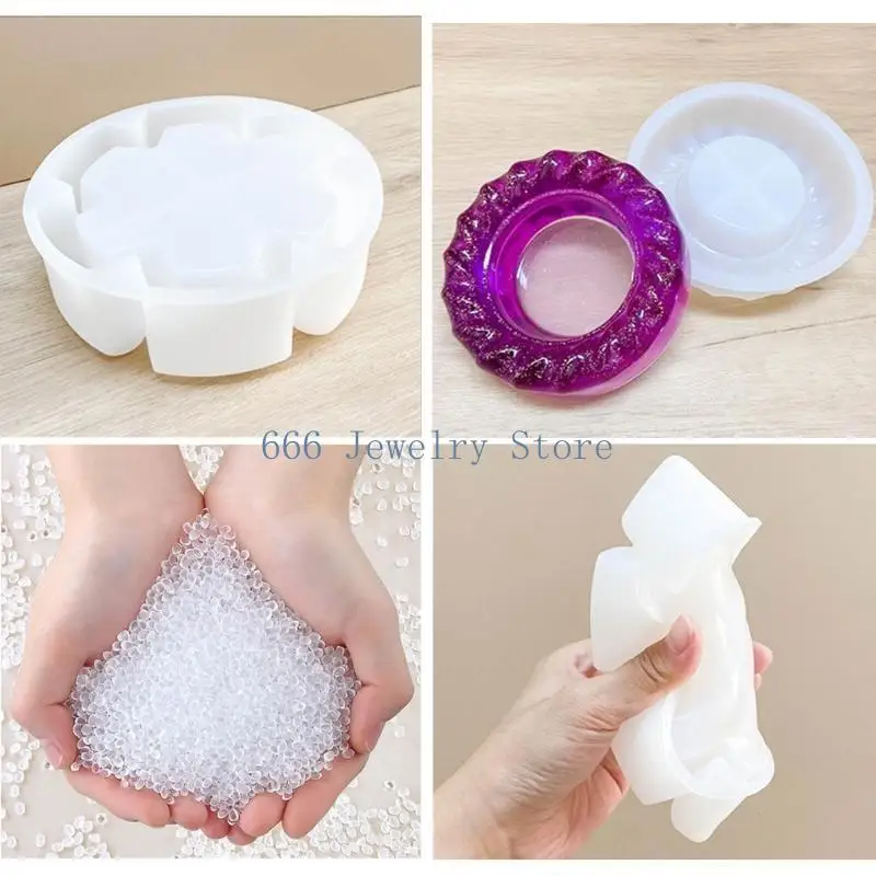 F2TD Ashtray Storage Tray Silicone Mold Geometry Epoxy Resin Molds Easy to Clean