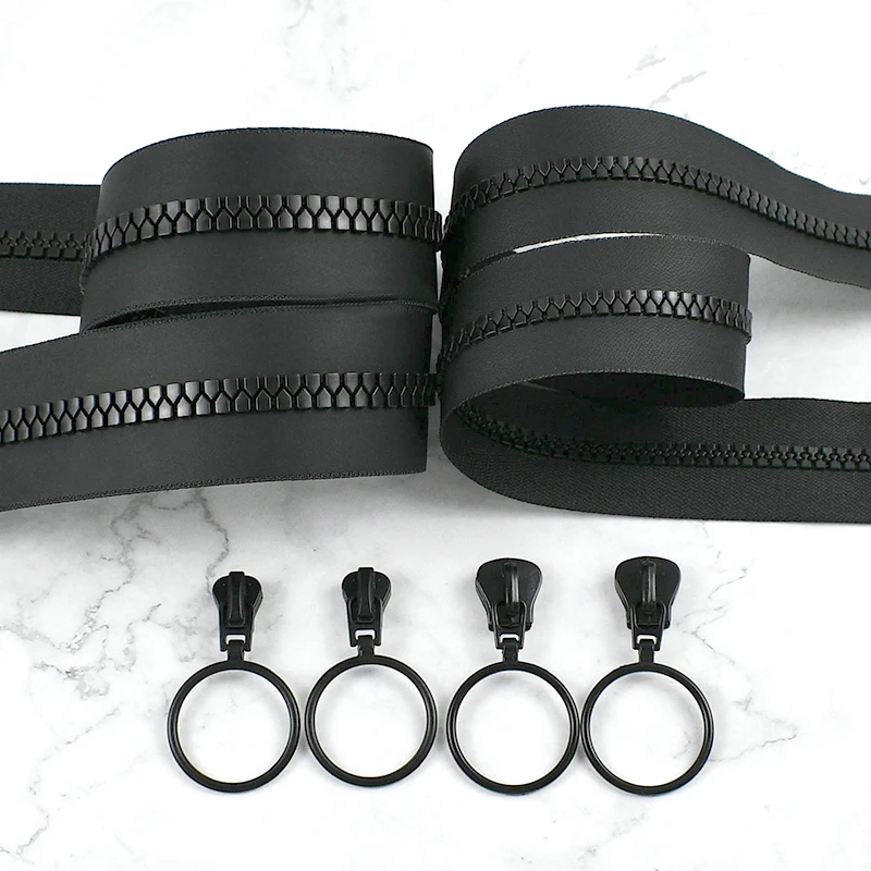 

1/2/5M Meetee 5#8# Resin Zipper with Puller Waterproof Zip Raincoat Zippers Bag Closures Zips Repair Kit DIY Garment Accessories