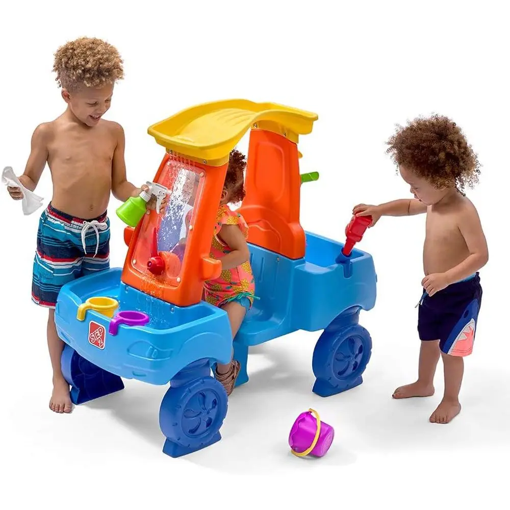 

Step2 Car Wash Splash Center, Kids Water Table & Pretend Play Car, Activity Sensory Playset, Summer Outdoor Toys, 13 Piece Water