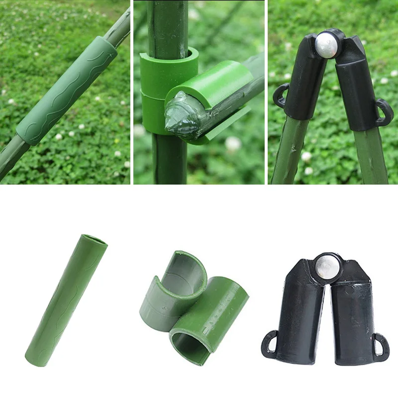 Plant Support Stakes Buckle Vine Climbing Rack Connecting Pipe Greenhouse Bracket Connector Vegetable Growing Garden Accessories