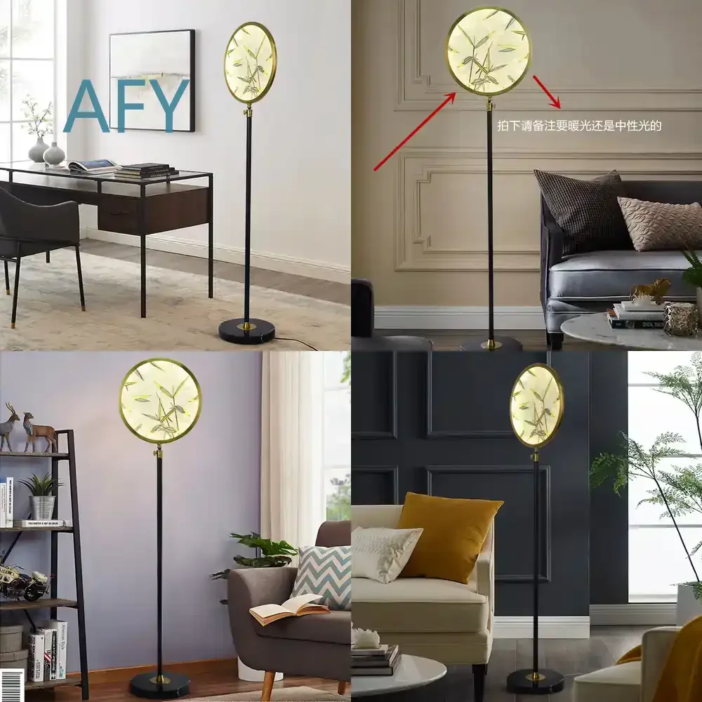 Enamel Glass Floor Lamp for Modern Chinese Style Living Room Bedroom Study Creative Designer Lamp