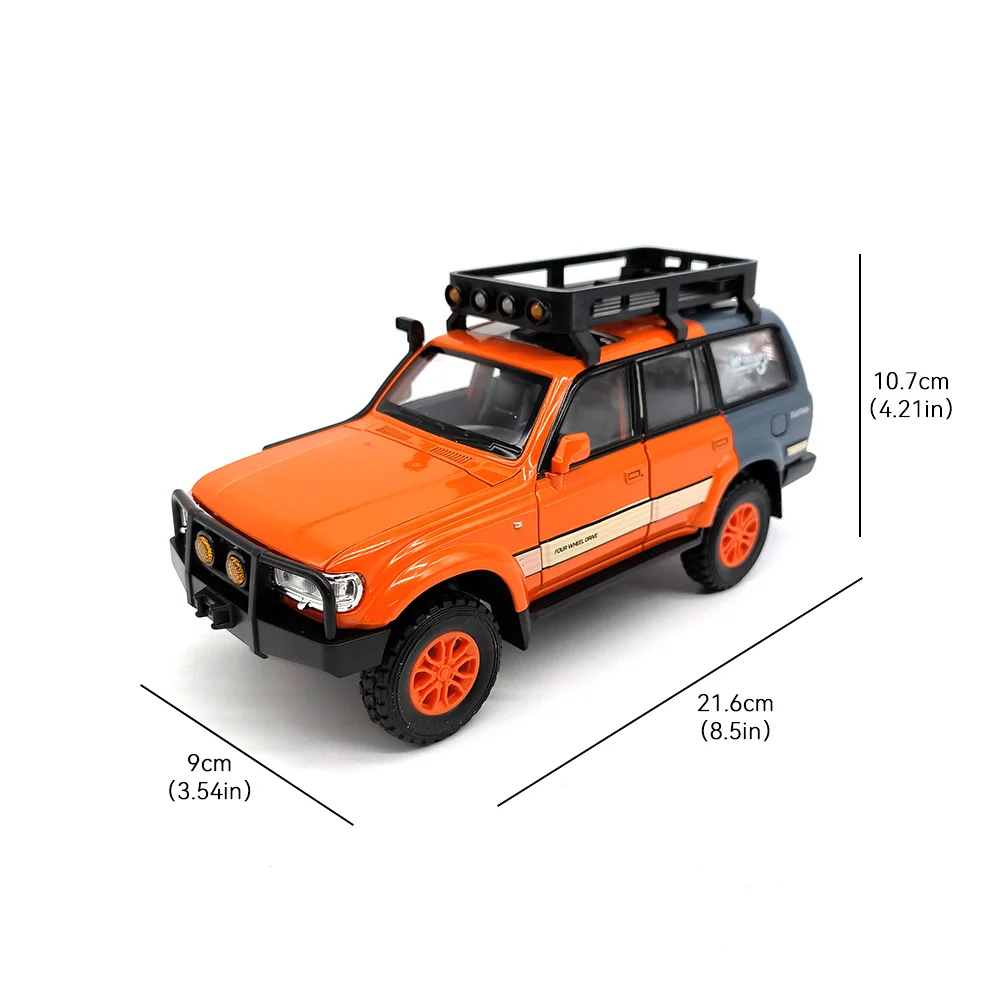1/24 Toyota Land Cruiser LC80 Alloy Car Model Diecast Metal Off-road Vehicles Car Model Simulation Sound and Light Toy Gift
