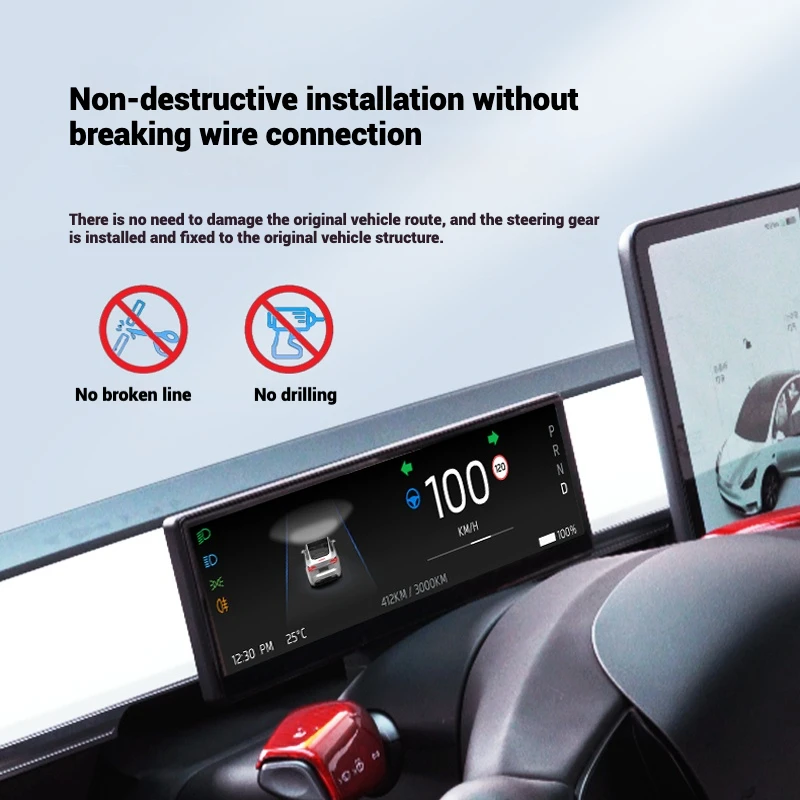 Sistema Linux da 8,8" per cruscotto auto Tesla Touch Display HUD Funzione Bluetooth per accessori auto Tesla Model Y/3