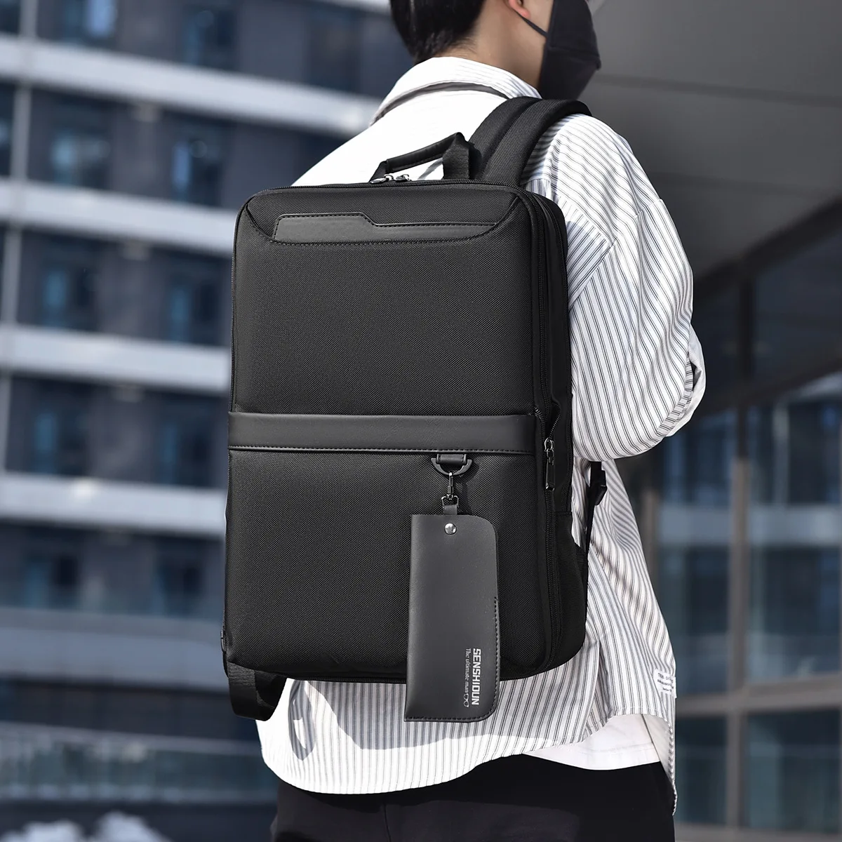 New Fashion Expandable Business Backpack Men Women Slim Collge Student Schoolbag Travel Bagpack Unisex Handbag 15.6 Backpack