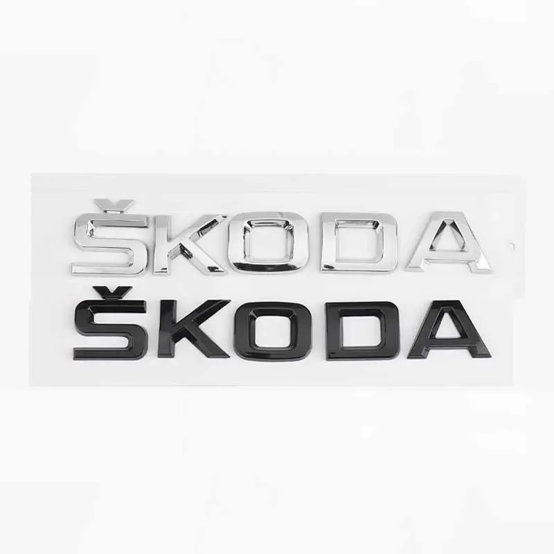 Per Skoda FABIA KAMIQ KAROQ KODIAQ OCTAVIA RAPID SUPERB YETI Car Trunk Letters Emblem Logo Sticker anteriore posteriore Badge accessori