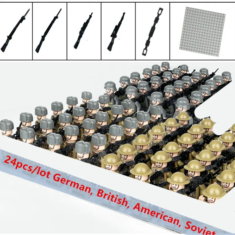 Segunda guerra mundial soldados blocos de construção nação exército mini figuras ação tijolos militares brinquedos educativos para crianças meninos presentes natal