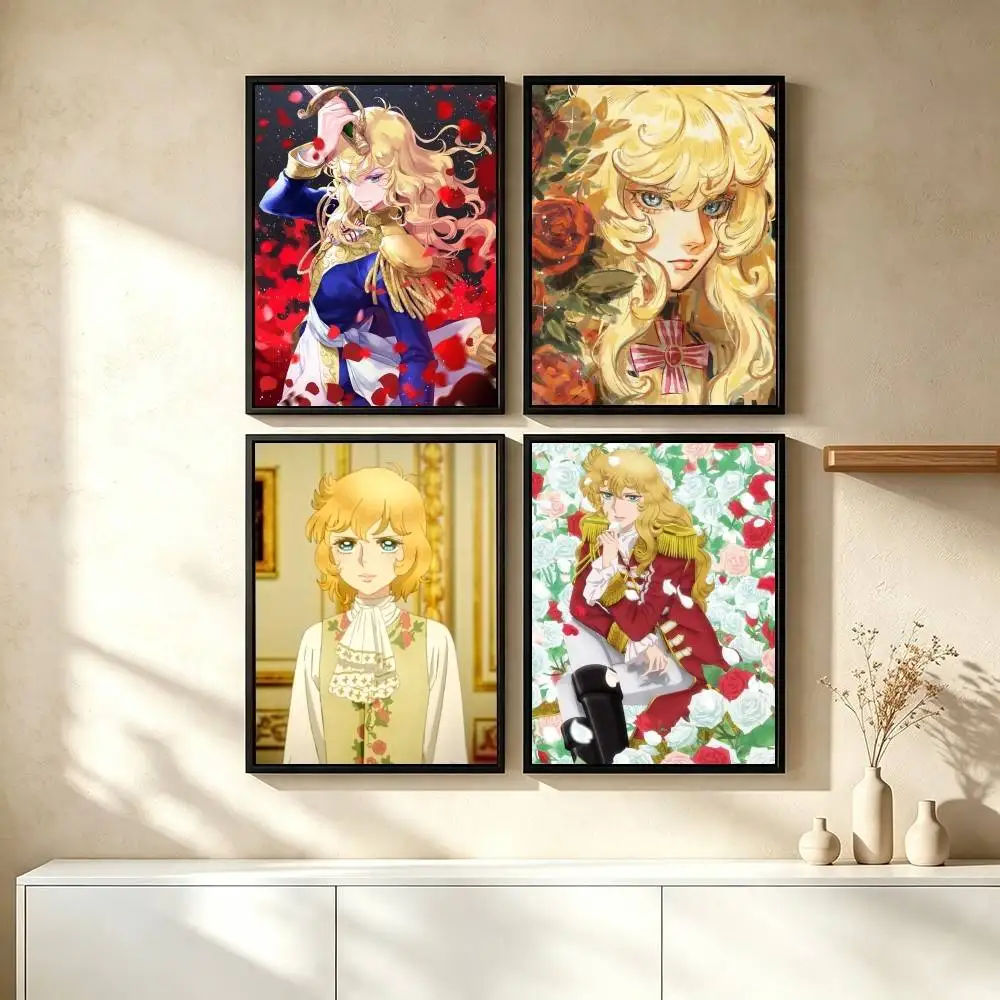 T-The Rose of Versailles Anime Poster Waterproof Wall Art Sticker For Bar Living Room Vintage Decor High Quality Print Gift