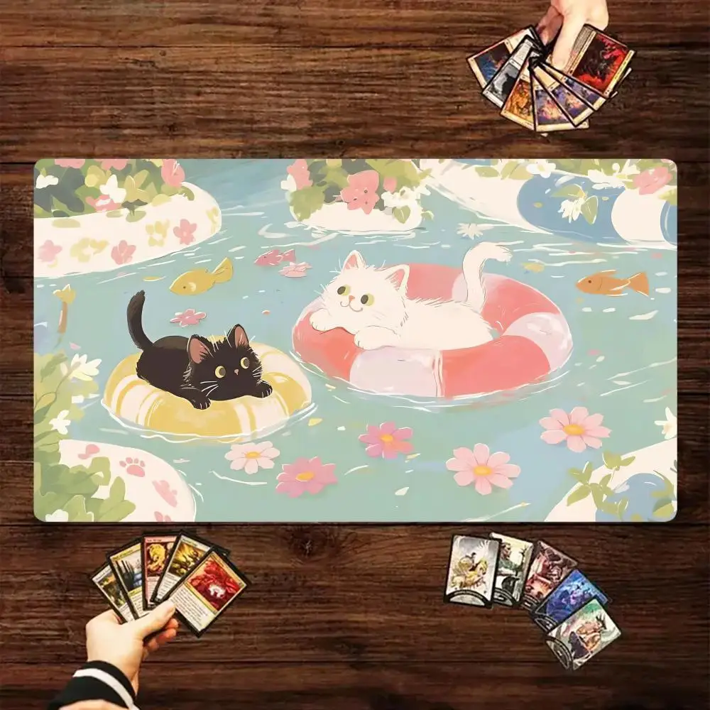 

Cute cartoon black cat Mouse Pad Large Computer Office Game Table Mats Rubber Anti-slip Gaming Keyboard Mousepads Long Desk Pads