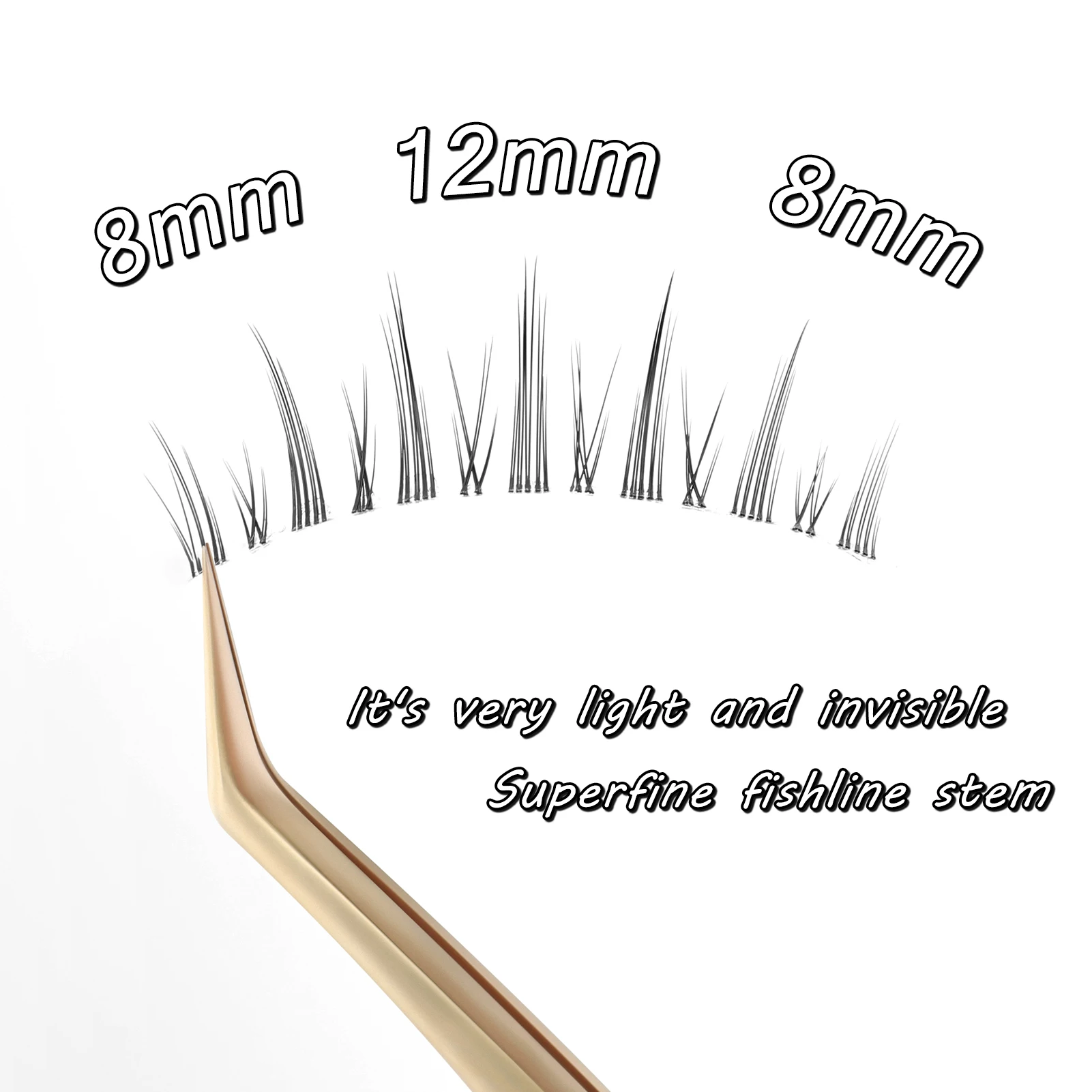 Auto-adesivo Strip Lashes para casamento, cílios postiços, alongamento Wispy, encaracolado, macio, suprimentos de maquiagem, 5 pares