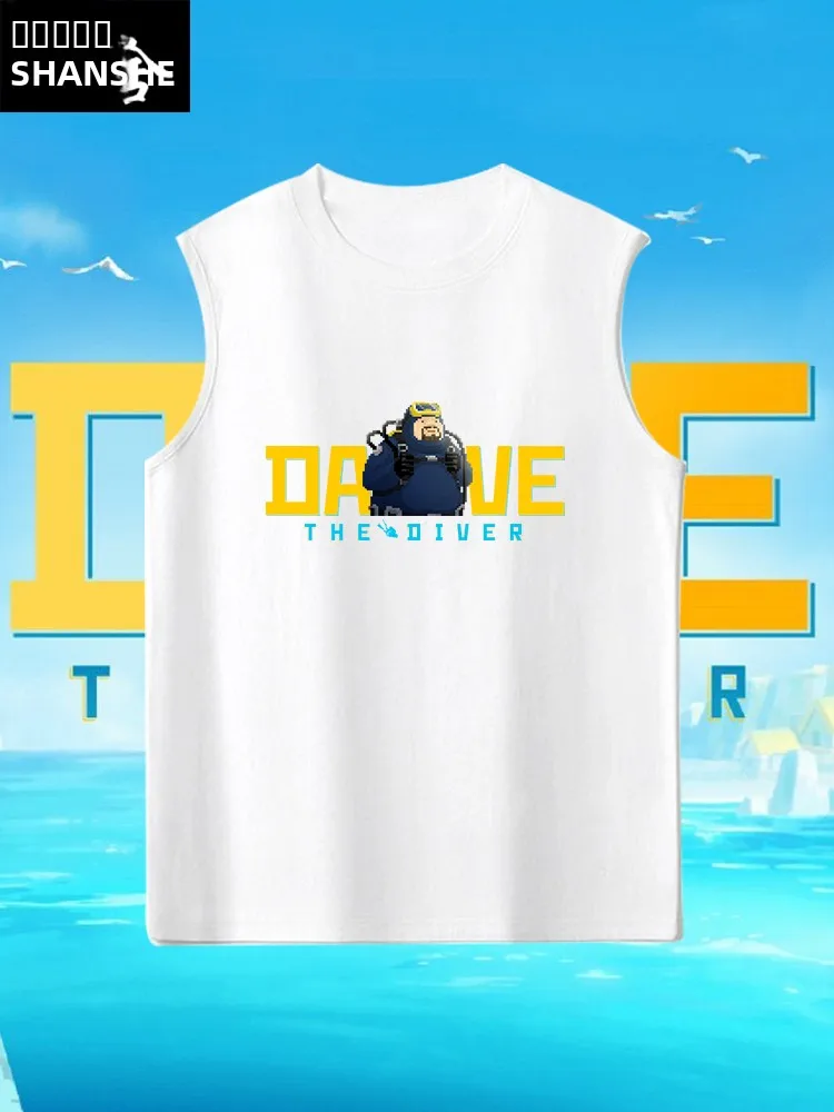 

Мужская футболка Diver Dave St Pixel Game из чистого хлопка, летняя дышащая повседневная футболка с круглым вырезом и принтом