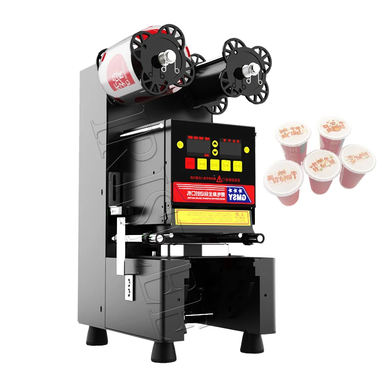 Automatic Cup Sealing Machine Plastic or Paper Bubble Tea Cup Sealer 220V