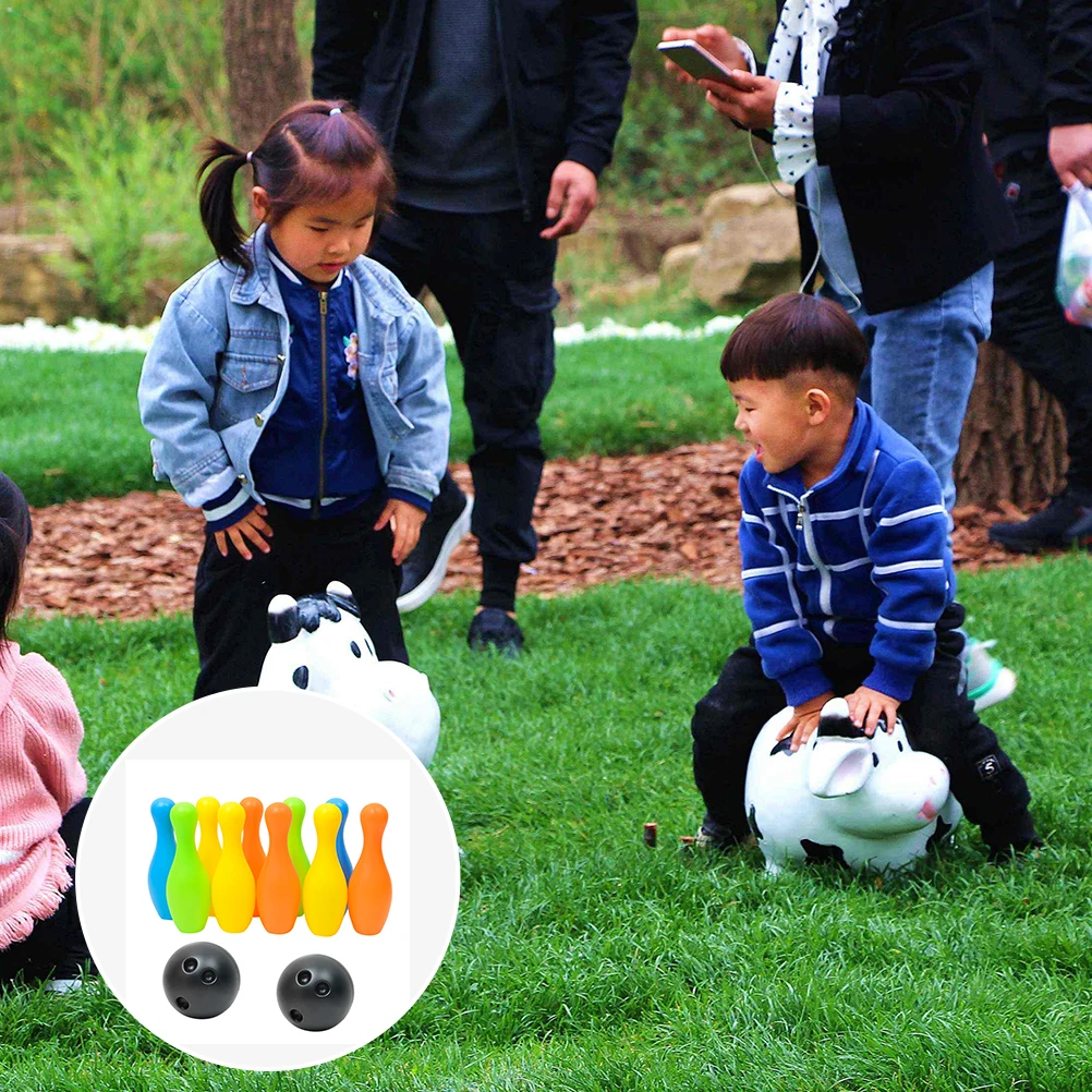 

12Pcs 15.5cm Childrens Bowling Play Set 10 Bottles 2 Balls Premium Material Suitable for Parent-Child Interaction Activities