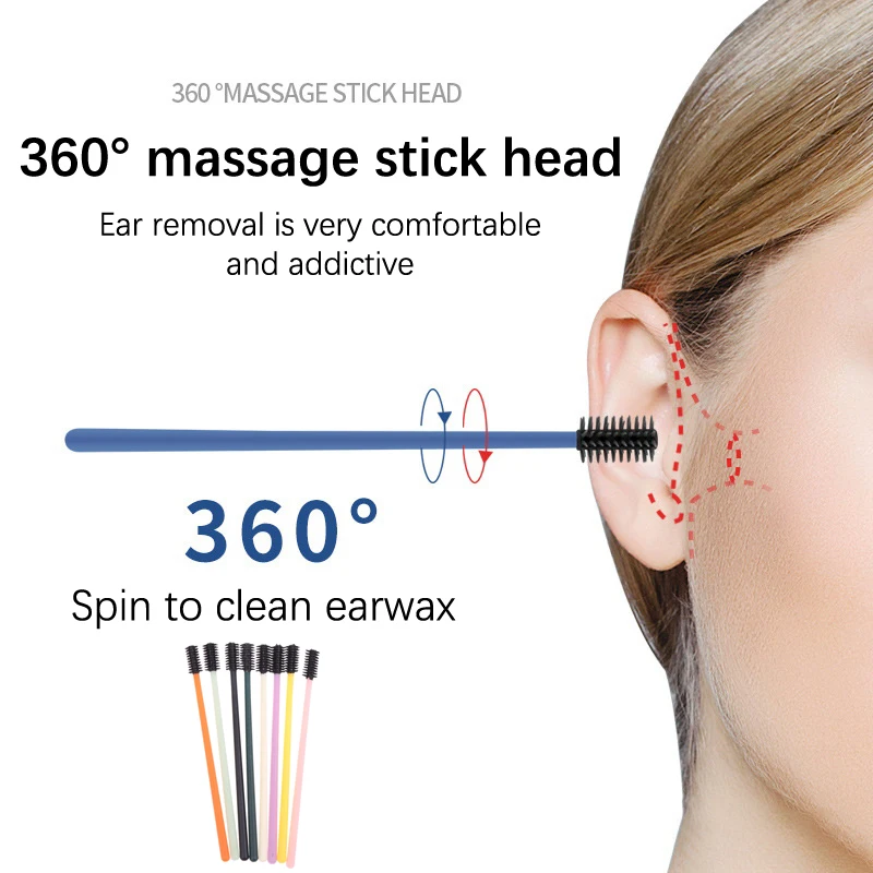 Soft Silicone Ear Pick Reusable Earpick Ear Wax Curette Remover Ear Cleaner Spoon Spiral Ear Clean Tool Spiral Design 24/16/8pcs image 3