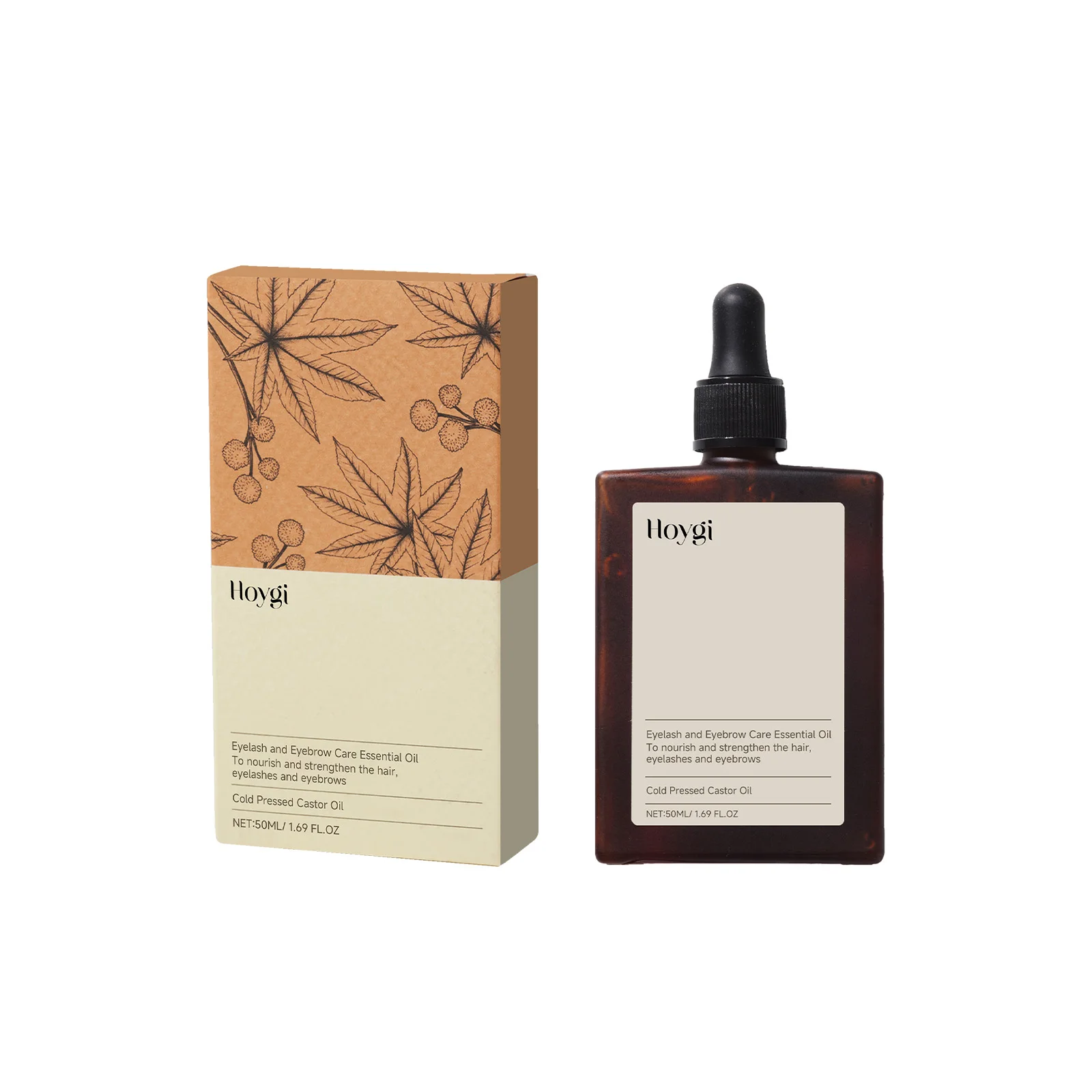 Olio essenziale per ciglia e sopracciglia Nutriente Rafforzare le ciglia Sopracciglia Migliora la lunghezza Curling Olio di ricino pressato a freddo 50ml