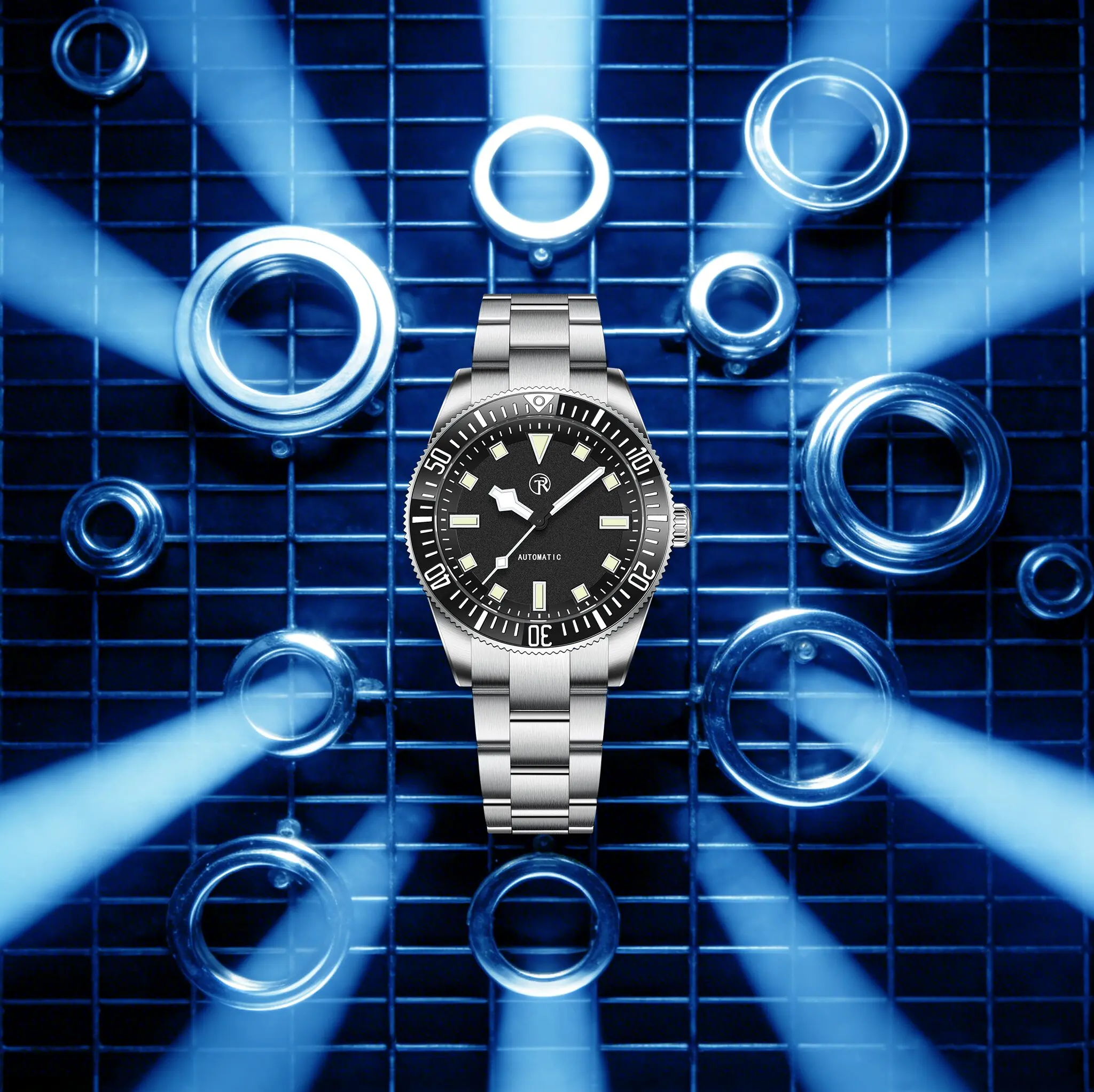ROLLSTIMI 2026 New Luxury Men Automatic Mechanical Watch Formal Wear All-Match Stainless Steel NH35 Luminous 10Bar Diving Watch