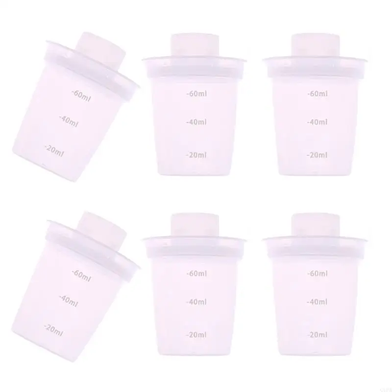 

6 Pieces Portable Milk Powder Dispensers 60ml Design for Infant Feeding Travel