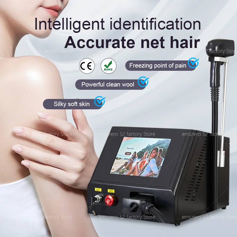 

2025 Super High Power Diode Laser 755 808 1064nm Multi Wavelengths Hair Removal Machine Cooling Head Painless Laser Epilator