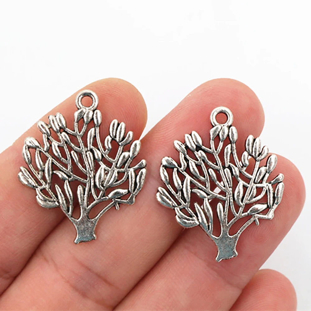 30x23mm 15pcs Antique Sliver and Bronze Plated Tree Style Handmade Charms Pendant:DIY for bracelet necklace