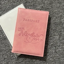 Adventure Passport Cover Women Men Travel Wedding Passport Holder Cases Cute Pink Passport Wallet Purse Gift